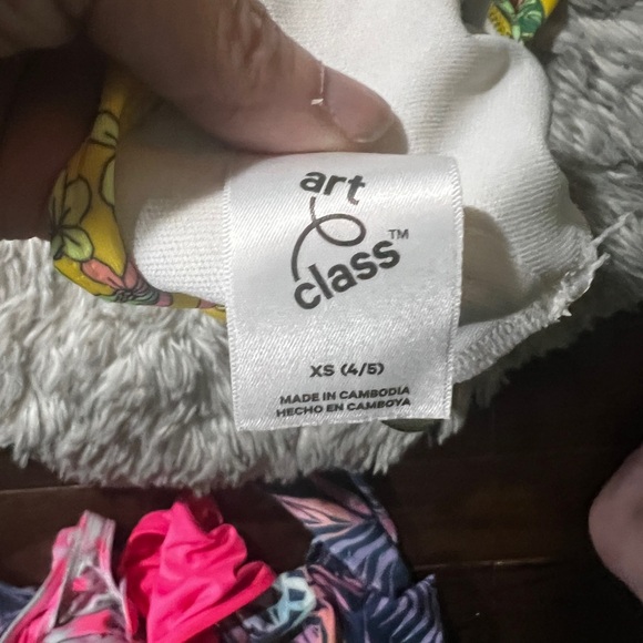 Kids Floral Long Sleeve Swim Set - Yellow and Green size4/5T - Picture 3 of 3